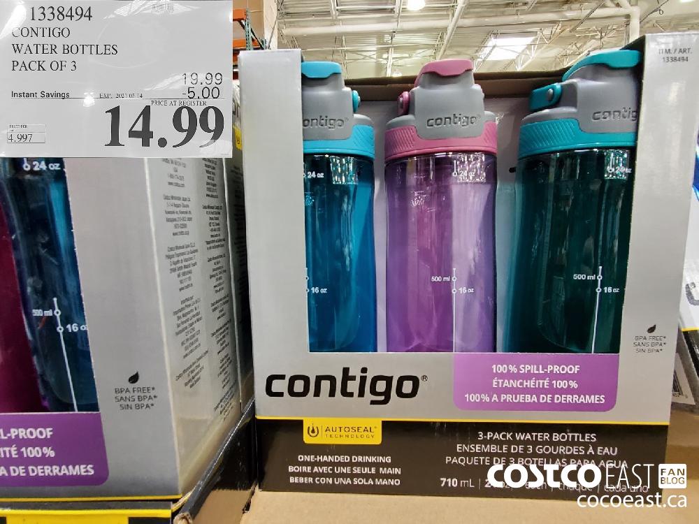 Contigo Autoseal 24oz. Spill-proof Water Bottle, 3-pack