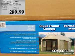 781893 
SUMMER CAP. CANOPY
STEEL FRAME, TAN COVER
10" x 20'
$289.99
