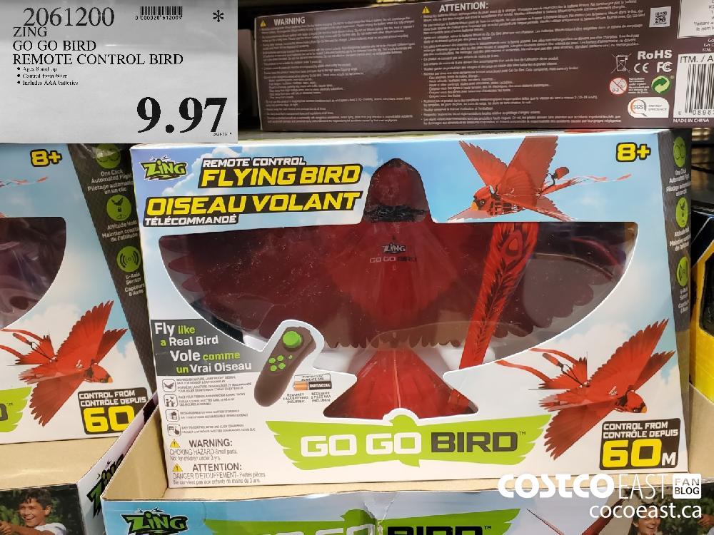 2061200 ZING GO GO BIRD REMOTE CONTROL BIRD $9.97