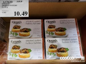 637639
SMOKED OYSTERS
8 x 85 g
$10.49
