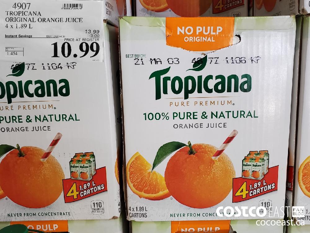 Costco tropicana shop orange juice