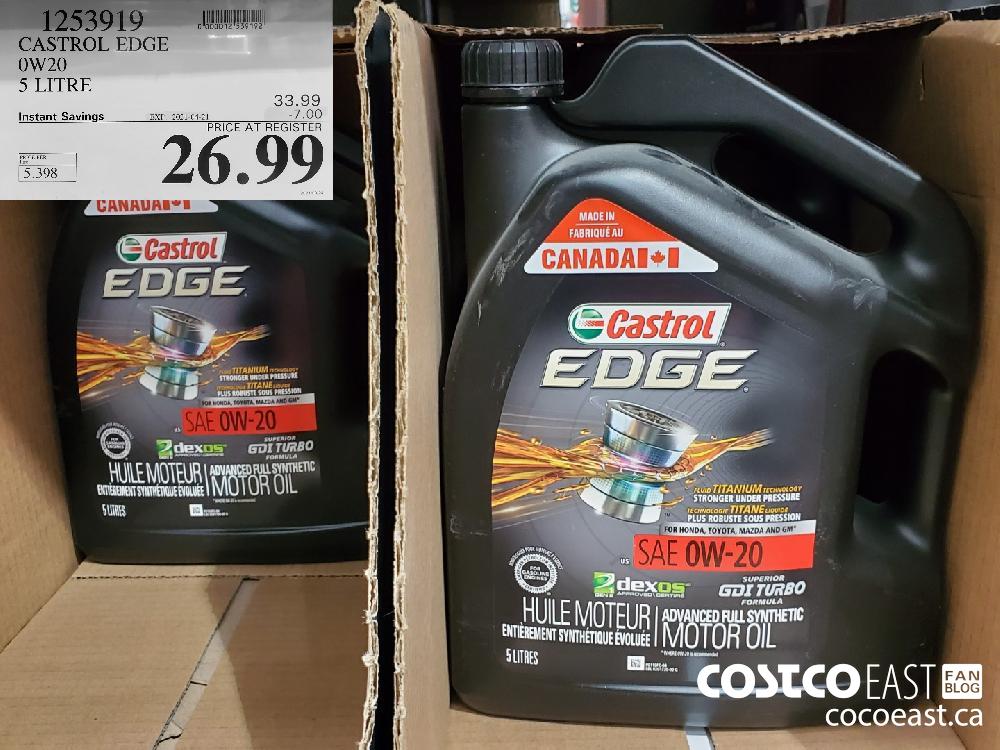 1253919 CASTROL EDGE Ow20 5 LITRE EXPIRY DATE: 2021-04-21 $26.99