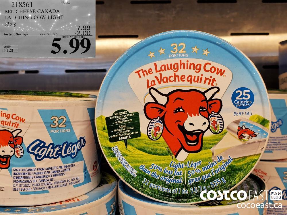 218561 BEL CHEESE CANADA LAUGHING COW LIGHT 535G EXPIRY DATE: 2021-04-04 $5.99