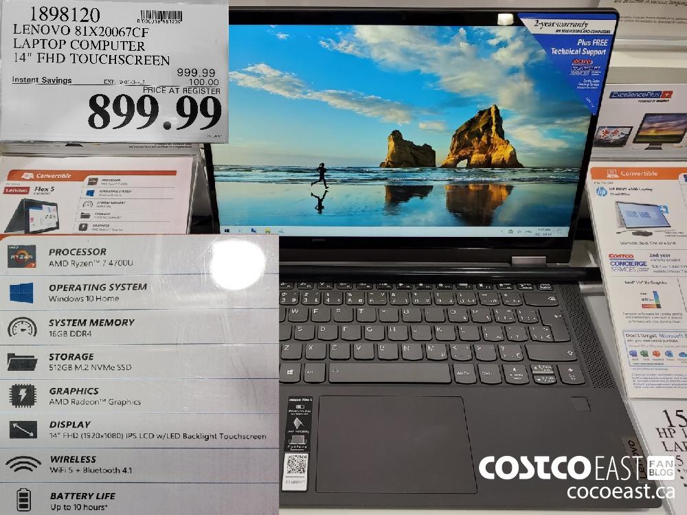 1898120 LENOVO 81X20067CEF LAPTOP COMPUTER 14" FHD TOUCHSCREEN EXPIRY DATE: 2021-04-15 $899.99