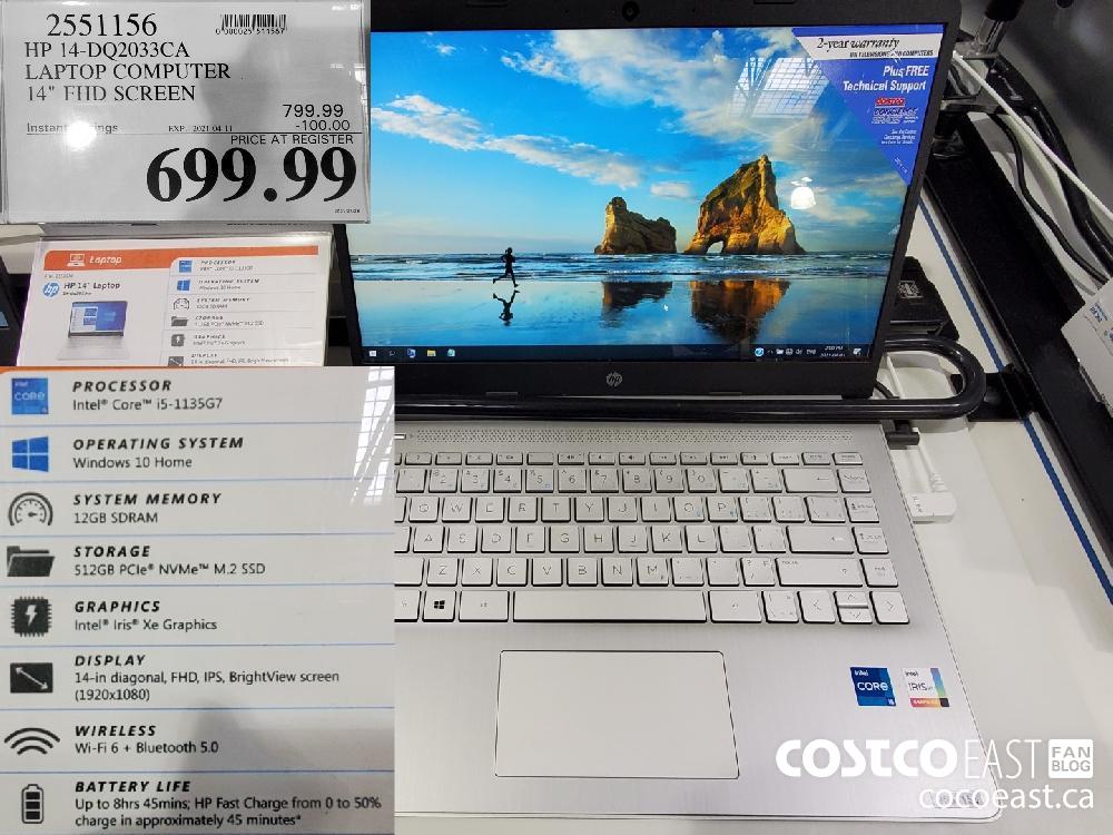 2551156 HP 14-DQ2033CA LAPTOP COMPUTER | 14" FHD SCREEN EXPIRY DATE: 2021-04-11 $699.99