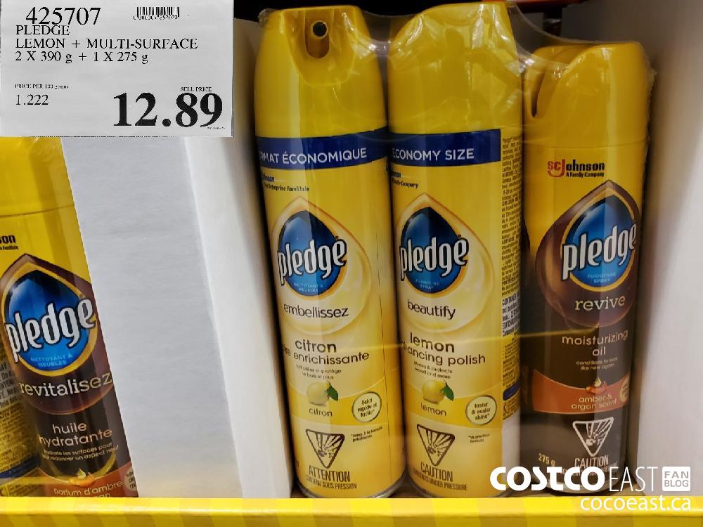 425707 PLEDGE - LEMON MULTI-SURFACE 2 X 390g 1 X 275¢ $12.89