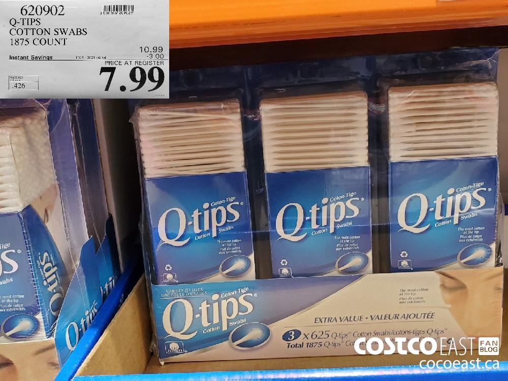 620902 Q-TIPS COTTON SWABS 1875 COUNT EXPIRY DATE: 2021-04-04 $7.99