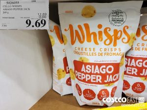 5026055
CELLO WHISPS
ASIAGO PEPPER JACK
269 g
EXPIRY DATE: _ 2021-05-02
$9.69
