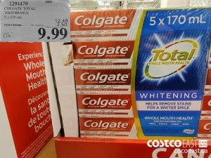 1291479
COLGATE TOTAL
TOOTHPASTE
5 x 170 mL
EXPIRY DATE: 2021-05-02 
$9.99
