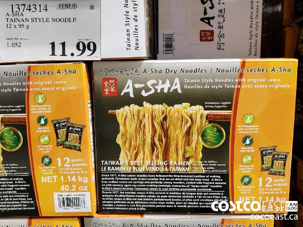 1374314 A-SHA TAINAN STYLE NOODLE 12 x 95G $11.99