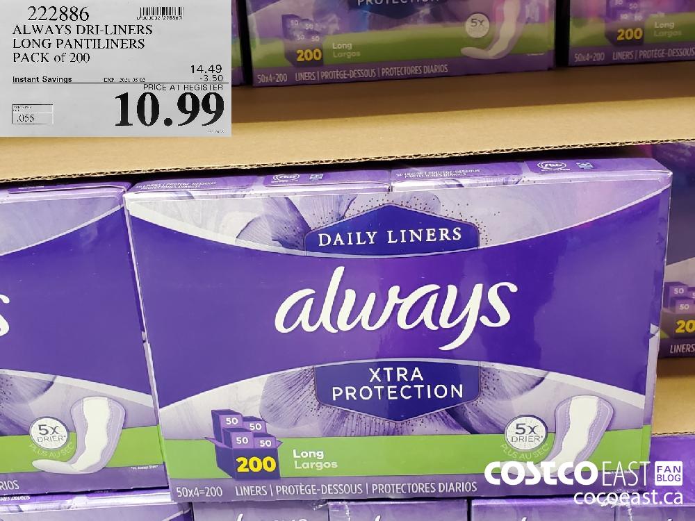 Always Xtra Protection Pantiliners, 200 ct.