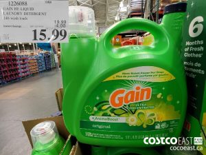 1226088 
GAIN HE LIQUID
LAUNDRY DETERGENT
146 wash loads
EXPIRY DATE: 2021.05-02 
$15.99
