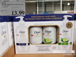 1513472 
DOVE
MOISTURIZING HAND WASH
4 x 400 mL
$13.99
