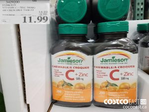3429200 
JAMIESON
VITAMIN C ZINC 500MG
400 CHEWABLE TABLET
EXPIRY DATE: 2021-05-02
$11.99
