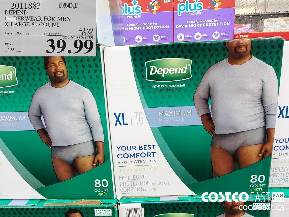 Depend Underwear For Men, X-Large, 80-pack Shipped to Nunavut