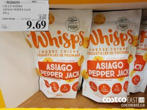 5026055 
CELLO WHISPS
ASIAGO PEPPER JACK
269 G
EXPIRY DATE: 2021-05-02
$9.69
