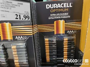 2228444
DURACELL OPTIMUM
AAA BATTERIES
PACK OF 22
EXPIRY DATE: 2021-05-02
$21.99
