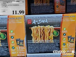 1374314 
A-SHA
TAINAN STYLE NOODLE
12 X 95 G
$11.99
