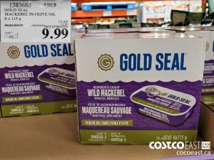 1383680 
GOLD SEAL
MACKEREL IN OLIVE OIL
6x 115 G
EXPIRY DATE: 2021-05-09 
$9.99
