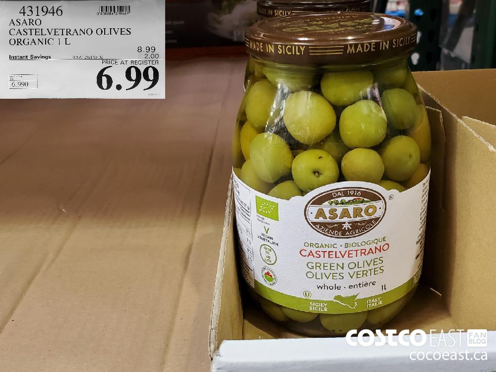431946 ASARO CASTELVETRANO OLIVES ORGANIC 1 L EXPIRY DATE: 2021-05-02 $6.99 