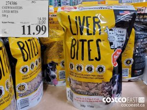 274386
CHEWMASTERS
LIVER BITES
500 g
EXPIRY DATE: 2021-05-09 
$11.99
