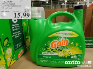 1226088 
GAIN HE LIQUID
LAUNDRY DETERGENT
146 wash loads
EXPIRY DATE: 2021-05-02
$15.99
