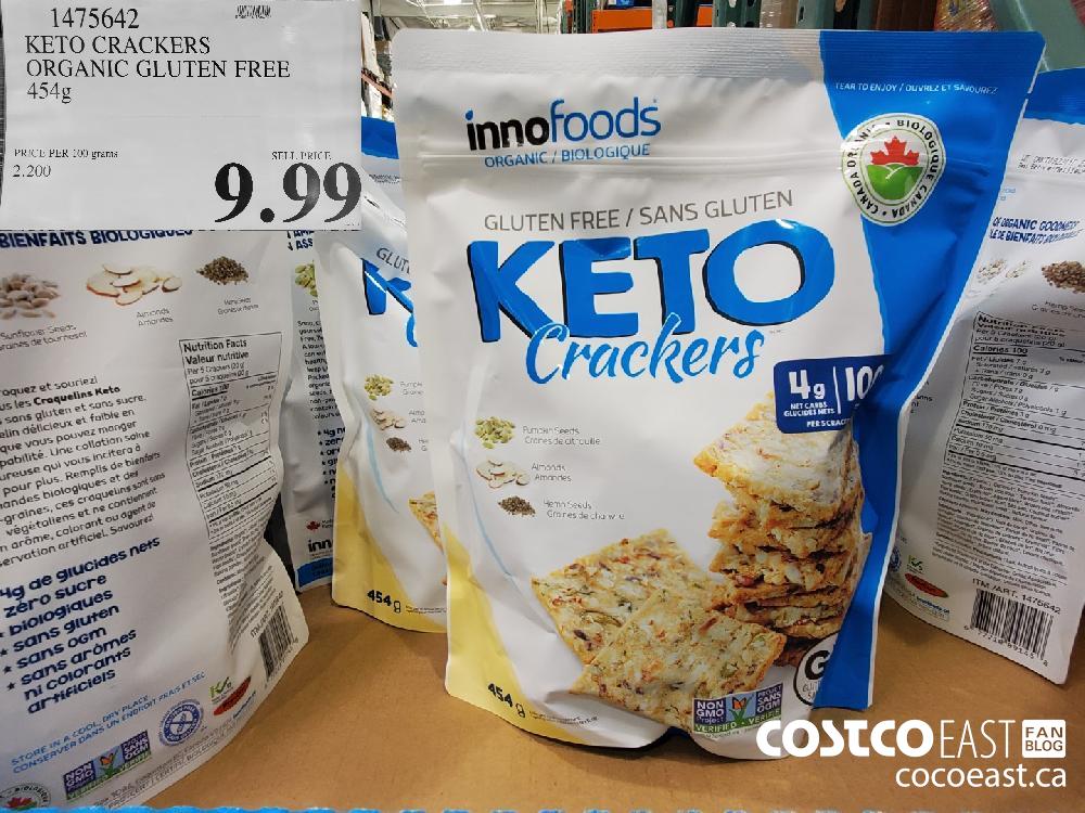 1475642 KETO CRACKERS ORGANIC GLUTEN FREE 454G EXPIRY DATE: 2021-05-02 $9.99 $2.00