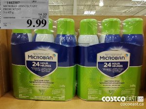1442387MICROBAN DISINFECTANT FRESH SCENT 3 x 425g EXPIRY DATE: 2021-05-09$9.99$5.00