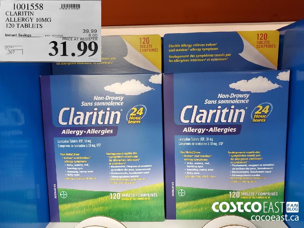 1001558 CLARITIN ALLERGY 10MG 120 TABLETS EXPIRY DATE: 2021-05-09 $31.99 $8.00
