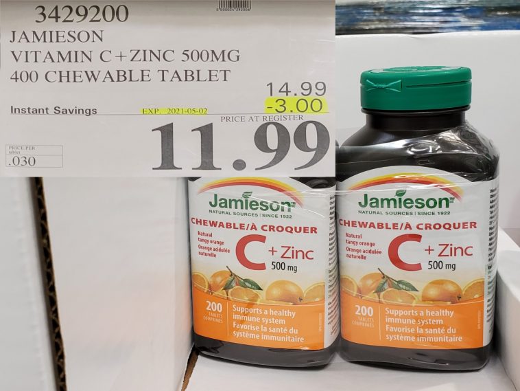 3429200 JAMIESON VITAMIN C ZINC 500MG 400 CHEWABLE TABLET 3 00 INSTANT
