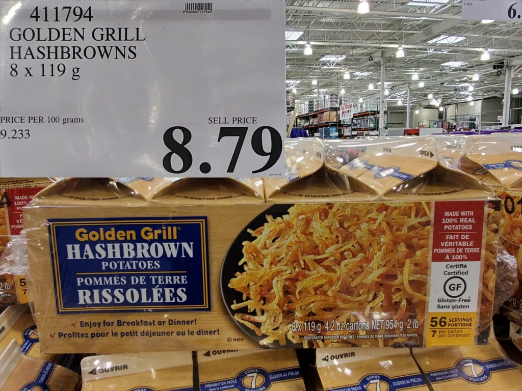 411794 GOLDEN GRILL HASHBROWN 8 X 119G 8 79 Costco East Fan Blog