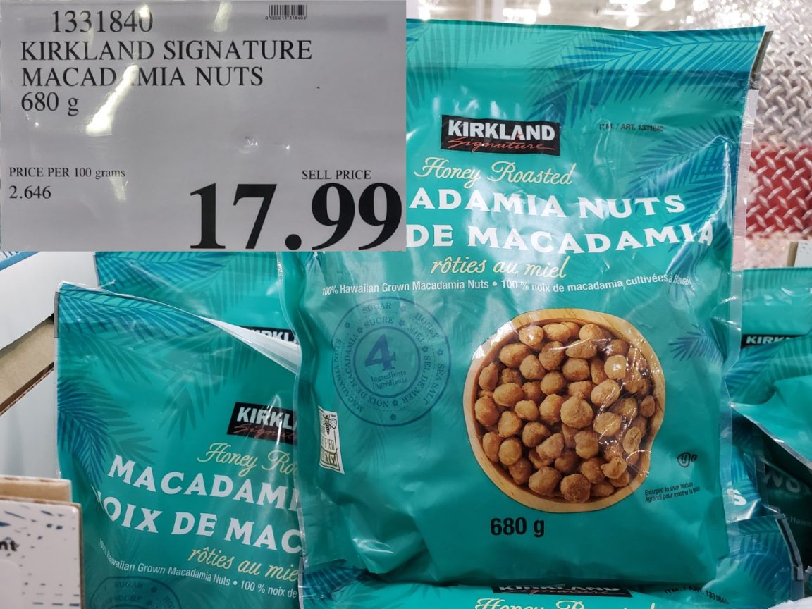1331840 KIRKLAND SIGNATURE MACADAMIA NUTS 680 g 17 99 Costco East Fan