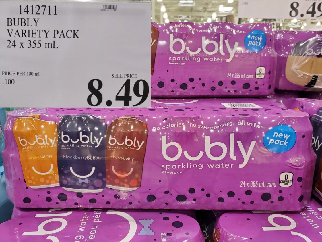 1412711 BUBLY VARIETY PACK 24 X 355 ML 8 49 Costco East Fan Blog