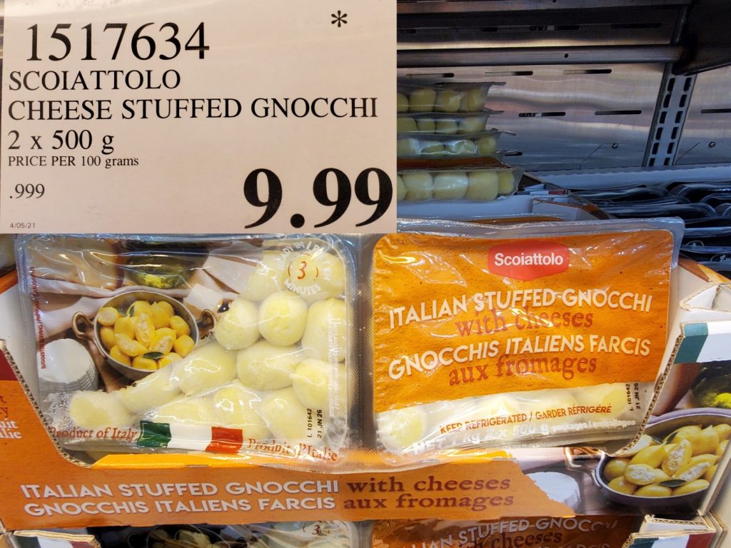 1517634 SCOIATTOLO CHEESE STUFFED GNOCCHI 2 x 500 G 9 99 Costco East
