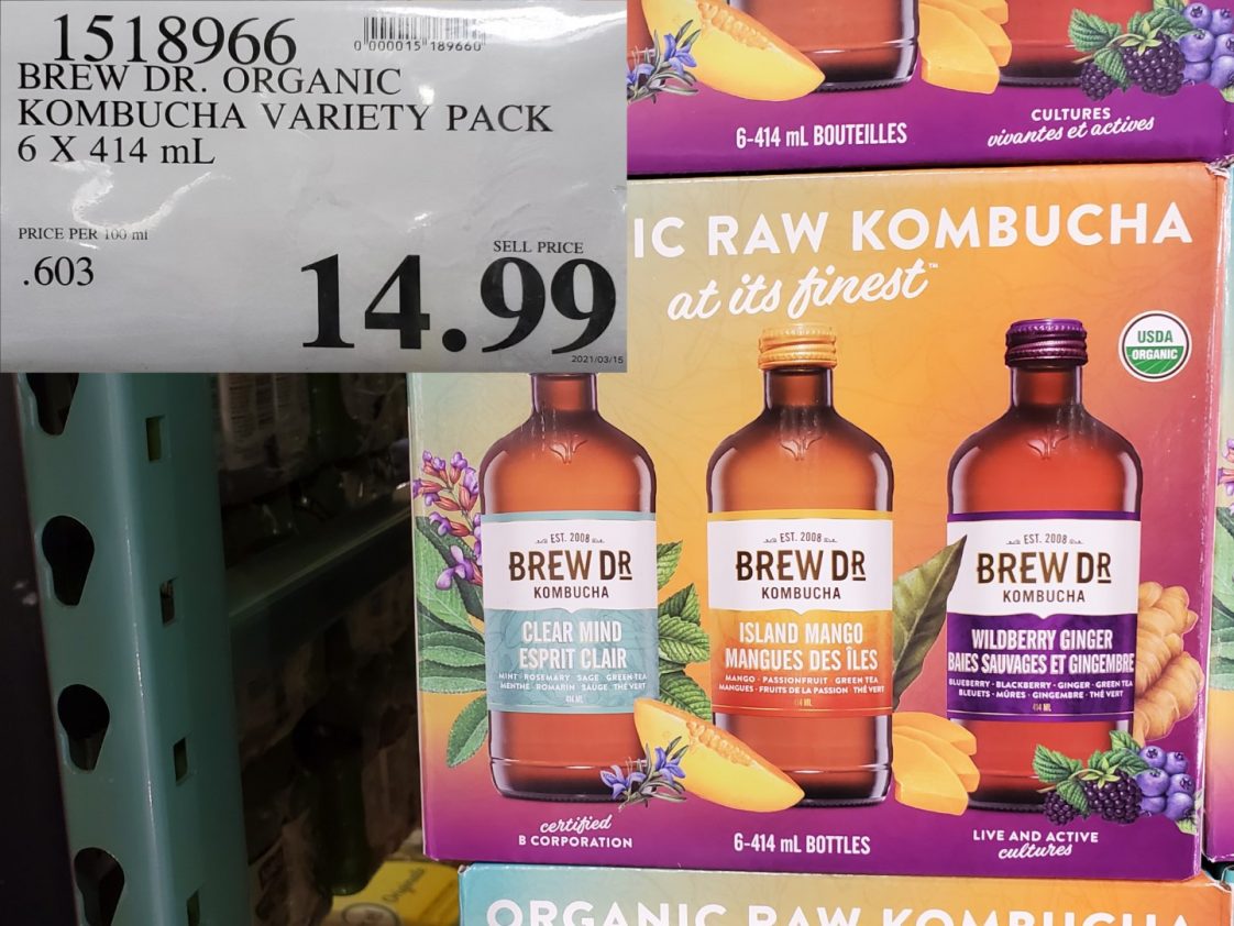 1518966 BREW DR ORGANIC KOMBUCHA VARIETY PACK 6 X 414 ML 14 99 Costco