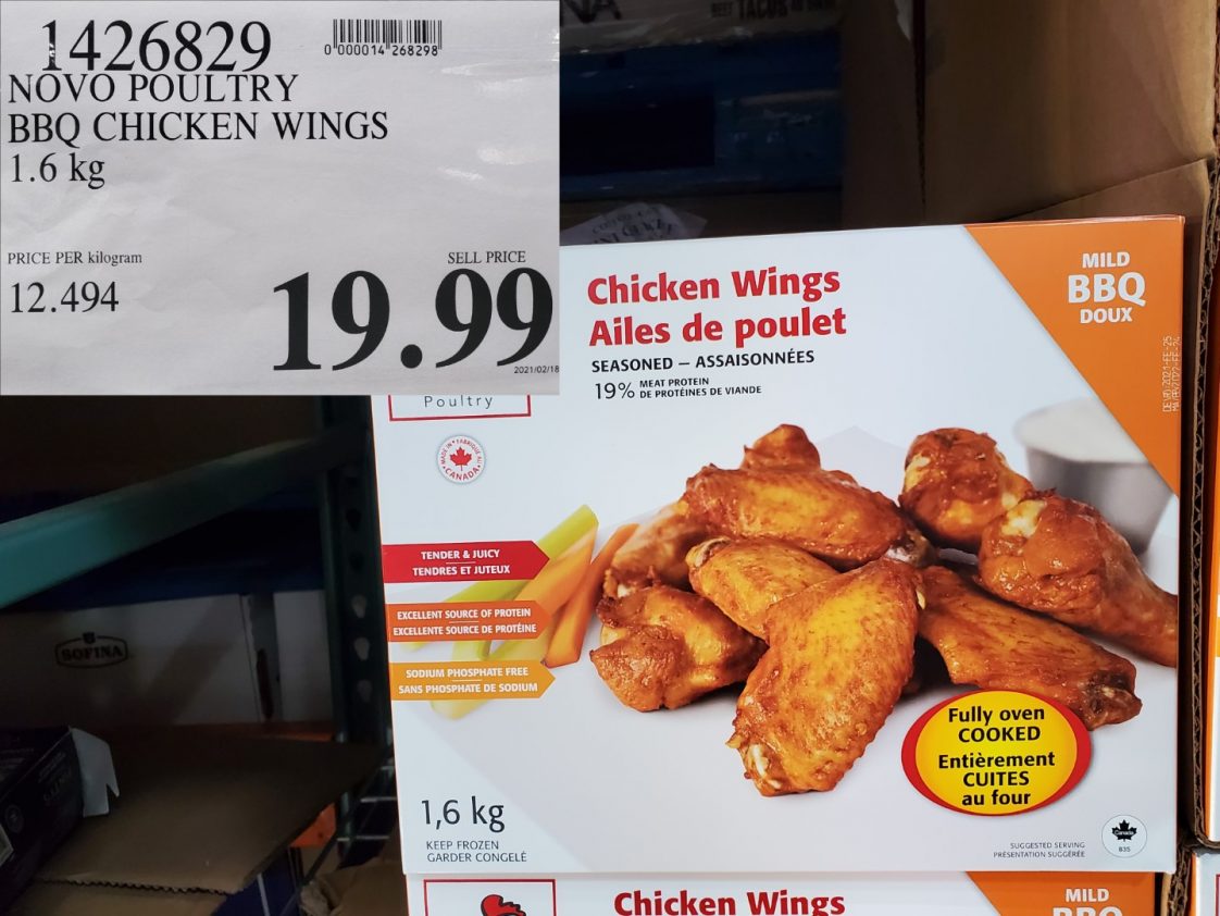 1426829 NOVO POULTRY BBQ CHICKEN WINGS 1 6 KG 19 99 Costco East Fan Blog