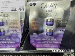 1476645
OLAY RETINOL24 EYE CREAM 2 X 15 ML 
(EXPIRES ON 2021-05-30)
$44.99