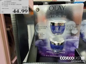 1439095
OLAY REGENERIST RETINOL24 NIGHT CREAM 2 X 50 mL 
($10.00 INSTANT SAVINGS EXPIRES ON 2021-05-30)
$44.99