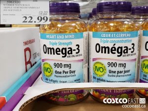5961920
WEBBER NATURALS TRIPLE STRENGTH OMEGA3 200 SOFTGELS 
($7.00 INSTANT SAVINGS EXPIRES ON 2021-05-30)
$22.99