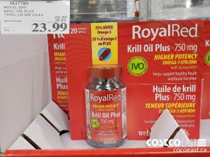 3837780
ROYAL RED KRILL OIL PLUS 750MG 120 SOFTGELS 
($6.00 INSTANT SAVINGS EXPIRES ON 2021-05-30)
$23.99