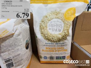 1380620
ONE DEGREE SPROUTED ROLLED OATS 2.27 KG 
($2.00 INSTANT SAVINGS EXPIRES ON 2021-05-30)
$6.79