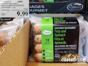 425417
CONNIE'S KITCHEN FETA and SPINACH CHICKEN SAUSAGES 1.1 kg  2021-05-30 -3.50 
($3.50 INSTANT SAVINGS)
$9.99