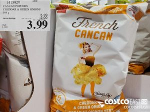 1415929
CANCAN POPCORN CHEDDAR and GREEN ONIONS 398 G 
($2.00 INSTANT SAVINGS EXPIRES ON 2021-05-30)
$3.99