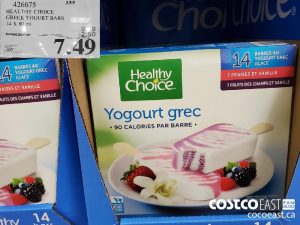 426675
HEALTHY CHOICE GREEK YOGURT BARS 14 X 80 ml 
($2.50 INSTANT SAVINGS EXPIRES ON 2021-05-30)
$7.49