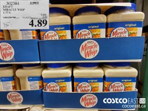 302384
 KRAFT MIRACLE WHIP 1.77 L 
($2.00 INSTANT SAVINGS EXPIRES ON 2021-05-30)
$4.89