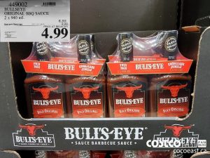 449002
BULLSEYE ORIGINAL BBQ SAUCE 2 x 940 mL 
($2.00 INSTANT SAVINGS EXPIRES ON 2021-05-30)
$4.99