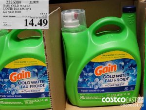 2226089GAIN COLD WATER LIQUID DETERGENT 121 wash loads ($3.50 INSTANT SAVINGS EXPIRES ON 2021-05-30)$14.49