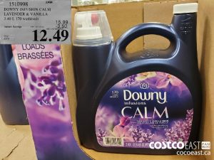 1510998
DOWNY INFUSION CALM LAVENDER and VANILLA 3.40 L 170 washloads 
($3.50 INSTANT SAVINGS EXPIRES ON 2021-05-30)
$12.49