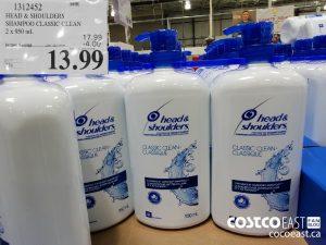 1312452
HEAD and SHOULDERS SHAMPOO CLASSIC CLEAN 2 X 950 mL 
($4.00 INSTANT SAVINGS EXPIRES ON 2021-05-09)
$13.99