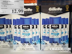 4481870
GILLETTE ANTI-PERSPIRANT 5 x 108 g 
($3.00 INSTANT SAVINGS EXPIRES ON 2021-05-30)
$12.99